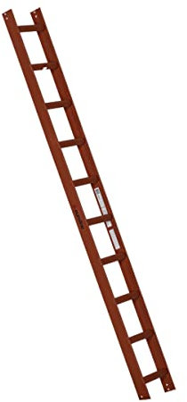 Euroline Alu-Dachauflegeleiter für Kaminkehrer rot 1x10-Sprossen-Länge 2,80 m 3220110