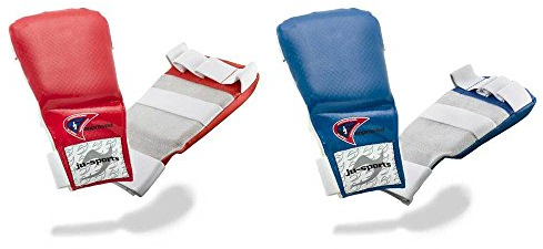 Ju-Sports Handschutz Ju Jutsu Pro Quick - rot, PU & Leder I Hochwertiger Wettkampf Handschoner für Kampfsport mit Elastikschlaufe I Für Damen, Herren, Jugendliche & Kinder I Größe S