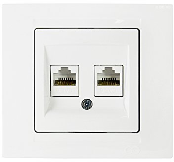 Gunsan Moderna Datenbuchse 2-fach CAT6 Internet Netzwerk Weiss