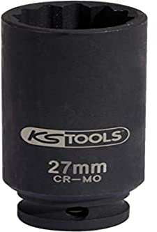 KS TOOLS 150.1703 - Douille à chocs 12 pans 1/2'', 27 mm - Uniquement pour utilisation à chocs - En Chrome-Molybdène