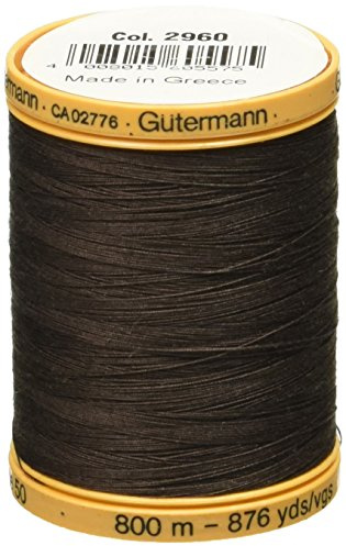 Gutermann 876 yd Natural Cotton Thread Solids, Bark Brown