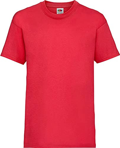 Shirtinstyle Kinder-Shirt Basic Uni Fruit of The Loom, Farbe Rot, Größe 116