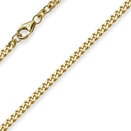 3mm Panzerkette Kette Collier aus 585 Gold Gelbgold Goldkette 50cm