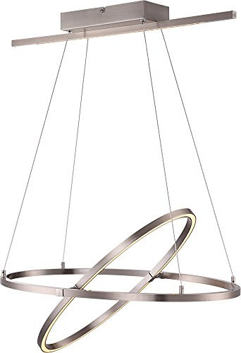 Dekorative LED Hängeleuchte nickel matt Kuststoff satiniert 33W Globo 67809H