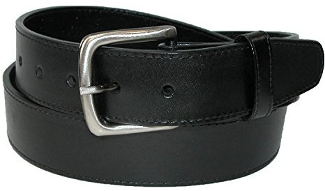 CTM Men's Leather Money Belt with Removable Buckle Travel Belt, 42, Black