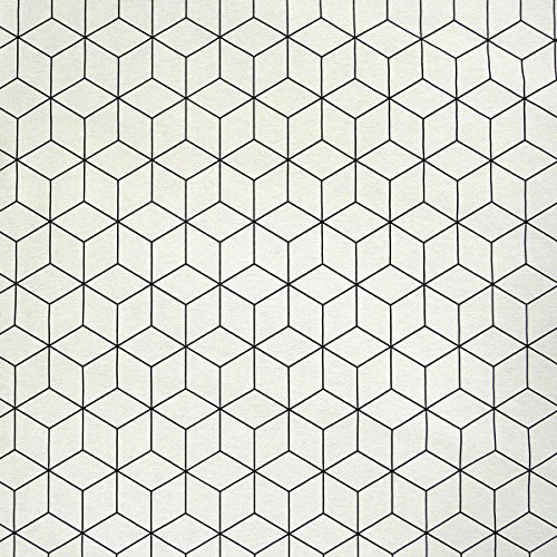 Dekostoff Geometrisches Muster cremeweiß schwarz 138cm