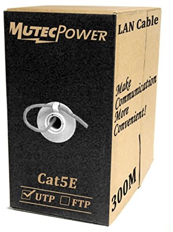 MutecPower 300 m Cable de red ethernet Cat5E - UTP - CCA - Gris - 300 metros