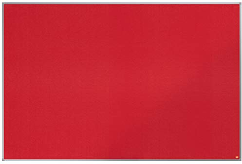 Nobo Felt Noticeboard, 1800 x 1200 mm, Aluminium Trim, Corner Wall Mounting, Essence Range, Red, 1904068