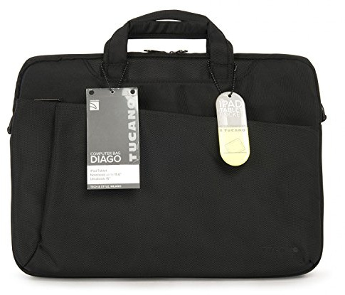 Tucano DIAGO BDIA15 Tasche inkl. Schultergurt für Notebook und Ultrabook bis 39,6cm (15,6 Zoll) schwarz