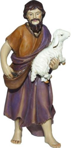 Schäfer mit Schaf, geeignet für 12cm Figuren