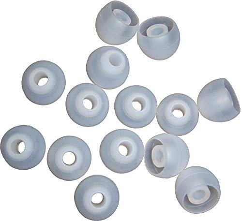 Xcessor Ricambio di Alta Qualita Auricolari Earbud/Earpad in Silicone 7 Paia (Set da 14 Pezzi). Compatibile con la Maggior Auricolare Cuffie Marche. Taglia: MEDIO (M). Trasparente