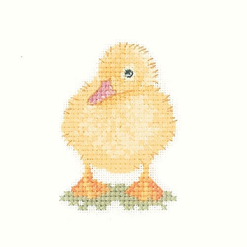 Heritage Crafts 14 count aida Little Friends Baby Duckling cute animals Counted Cross Stitch Kit