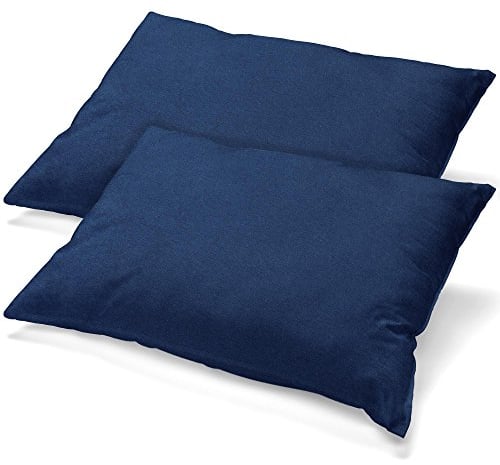 aqua-textil Classic Line Kissenbezug 2er-Set 40 x 80 cm dunkel blau Baumwolle Kissen Bezug Reißverschluss Jersey Kissenhülle
