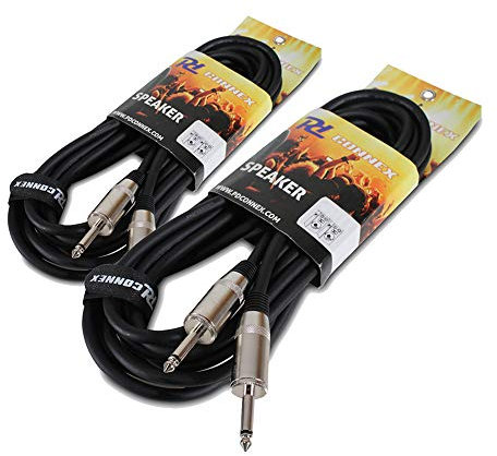 PD Connex 2x 6.35mm Male Jack To 6.35mm Male Jack Cables 10m