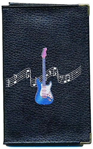 Syl'la Fantaisie Guitare Porte Carte Grise et Papier Voiture en Cuir pour Femme ou Homme Noir