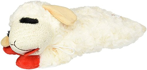 Multipet Lambchop Plush Dog Toy 10 with Squeaker Type:Lambchop Size:Pack of 2, for all breed sizes
