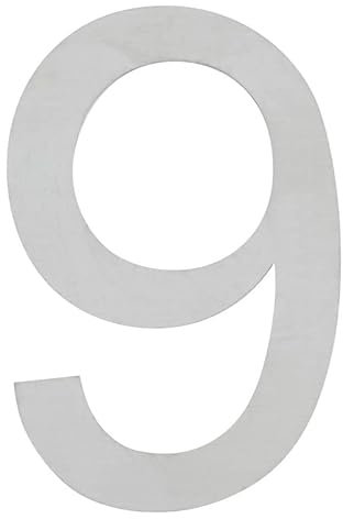 ARREGUI SEC11-T3 Número de Casa Exterior de 20 cm de altura | Placa de Señalización de Acero Inoxidable Satinado | Número de Puerta | Letra de Casa | Número de Vivienda, Piso o Escalera | Número 9