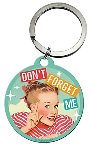 Nostalgic-Art Retro Schlüsselanhänger Rund, Don't Forget me – Geschenk-Idee für Nostalgie-Fans, aus Metall, Vintage-Design, Ø 4 cm