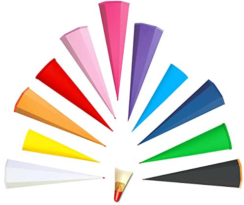 alles-meine.de GmbH Schultüte - Rohling - einfarbig/Bastelschultüte freie Farb & Größenwahl - 35 cm bis 100 cm rund - OHNE Tüll Abschluß - mit/ohne Kunststoffspitze___ Z..