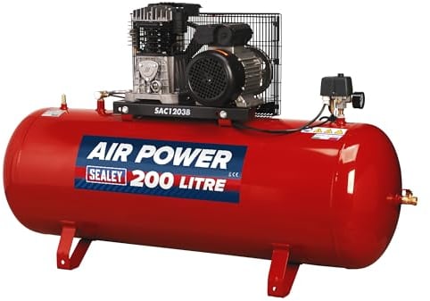 Sealey Sac1203B Compressor 200Ltr Belt Drive 3Hp With Cast Cylinders