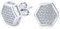 Hexagonal Brilliance - Herren 10Mm Geometrische Hexagon Honeycomb CZ Quadrat Micro Pave Ohrstecker .925 Sterlingsilber