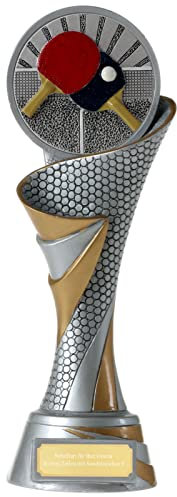 KDS FG Pokalset je 1x Größe S, M, L Trophäen Tischtennis mit Emblem 70 mm schwer mit Gravur