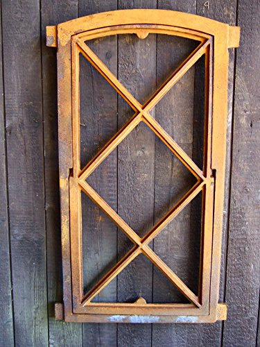 Antikas - Eisenfenster klappbar, stehendes Fenster-wie antik, Gusseisen-Stallfenster Raute