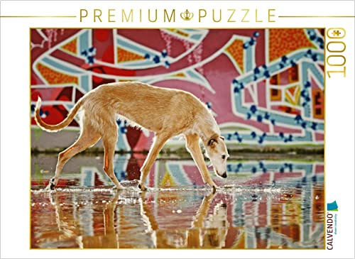 CALVENDO Puzzle Windhund in Graffiti | 1000 Teile Lege-Größe 64 x 48 cm Foto-Puzzle für glückliche Stunden