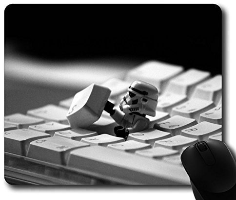 Custom Gaming Mouse Pad with Storm Trooper Starwars Keyboard Film Non-Slip Neoprene Rubber Standard Size 9 Inch(220mm) X 7 Inch(180mm) X 1/8 Inch(3mm) Desktop Mousepad Laptop Mousepads Comfortable Computer Mouse Mat