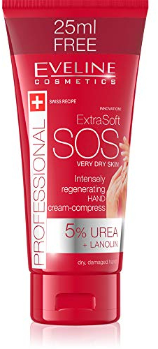 Eveline Cosmetics Extra Soft SOS Regenerierende Handcreme Dressing | Sofortige Feuchtigkeit & Pflege | Hyaluronsäure, Urea 5%, Vitamin E | 100ml