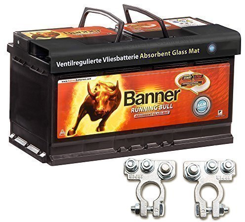 Bannière Article de camping non-tissé Batterie AGM Running Bull 92Ah 12V Batterie avec bornes broches voiture bateau caravane