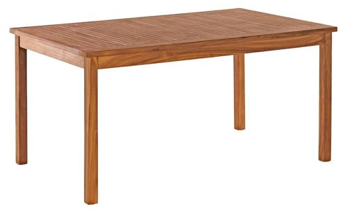 OUTLIV. Gartentisch Ontario, Teakholz Natur, Wetterfest, Vierfuß-Gestell, Belastbarkeit 75 kg, Witterungsbeständig und Langlebig, 150x90x76 cm