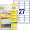 AVERY Zweckform J4721-25 Adressetiketten/Adressaufkleber (675 Etiketten, 63,5x29,6mm auf A4, bedruckbar, selbstklebend, für DIN C6 Briefkuverts, Polyesterfolie, Inkjet-Drucker) 25 Blatt, transparent