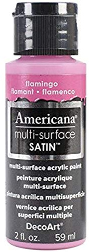 DecoArt Americana Multi-Surface Satin Acrylic Paint, 2-Ounce, Flamingo