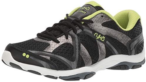 Ryka Damen Influence Cross Trainer Crosstrainer, Schwarz/Sharp Green/Forge Grey/Metallic, 41.5 EU