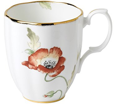 100 Years by Royal Albert 1970 Tasse mit Mohnblumenmotiv, Weiß, 0,4 l