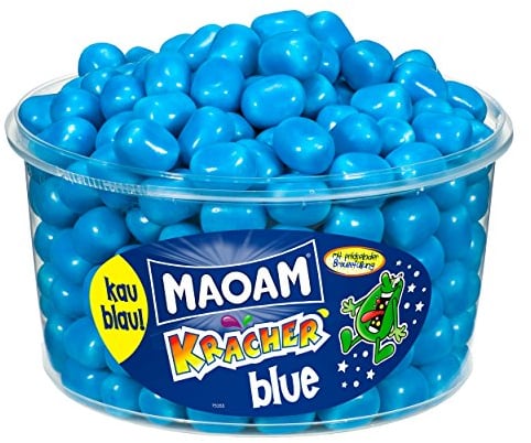 Haribo Maoam, Kracher Blue/Blau, Dragees, Kaubonbon, 265 Stück, 1200g Dose