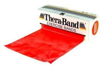 Thera-Band Rotes Stretch-Übungsband, 1,5 Meter, mit kostenlosem offiziellen Handbuch