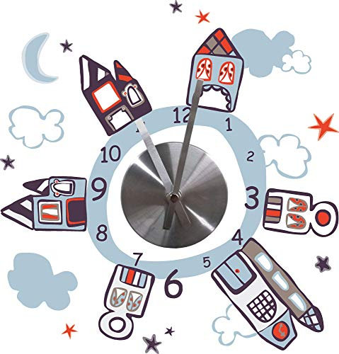 RoomMates - Adesivo da Parete riposizionabile, Motivo: Orologio/Casette di Notte