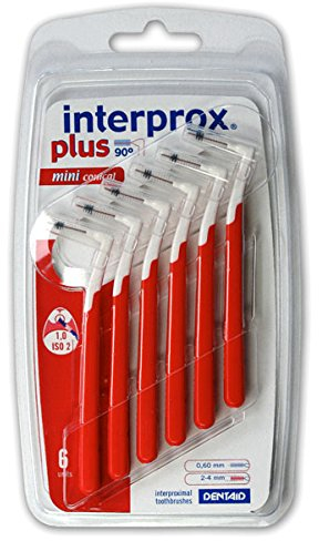 12x Interprox plus Interdentalbürsten rot mini conical 6er Pack (12x 6er Pack)