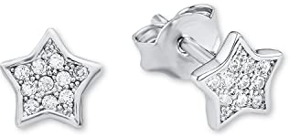 Amor Kinder-Ohrstecker Mädchen Sterne 925 Silber rhodiniert Zirkonia weiß - 467049