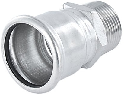 Numepress Übergang mit AG aus Edelstahl - Pressfitting mit M-Kontur - 42 x 1 1/2
