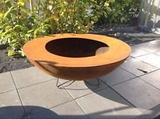 Lex PO2452 Vasque patine 100 cm Rond avec Bord Métal Fer Décoration de jardin