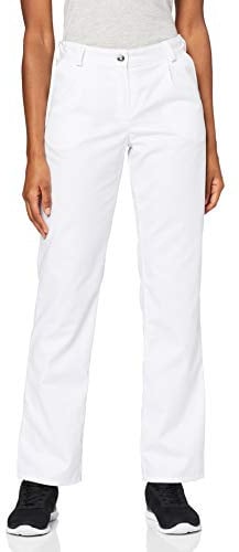 BP 1647-400-21-34n Hosen für Frauen, mit Bundfalten und Taschen, 215,00 g/m² Stoffmischung, weiß, 34n
