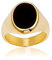 SF Schmuck – Siegelring vergoldet und Onyx – schwarz – Herren