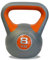 DKN Unisex's 8kg Vinyl Kettlebell, Grey/Orange, 8 kg