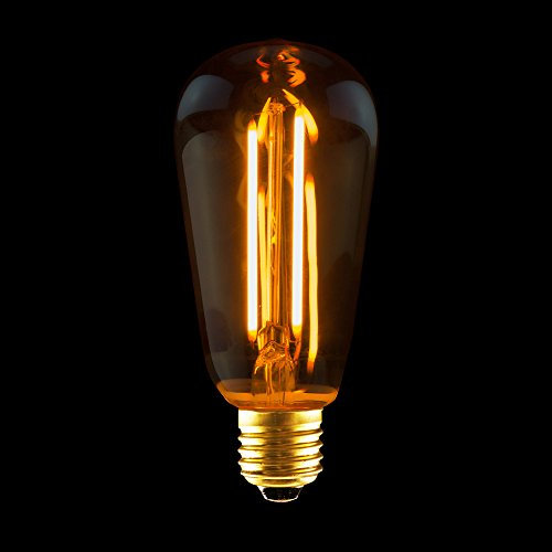 LED Rustika Filament Edison Glühbirne 2W E27 Gold extra warm 2200K ST19 Kolbenform
