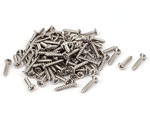 sourcing map M1.8 X 10 mm cruciforme à tête plate Vis autotaraudeuse ton argent 100 pcs