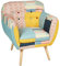 Trendy Sessel Polsterbezug Dicke Sitzfläche bunt Patchwork Melby