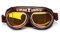 LEAGUE&CO Retrodesign Motorradbrille Pilotenbrille Schutzbrille Fliegerbrille Helm Brillen (Gelb)